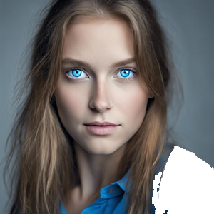 אישה עיניים כחולולת